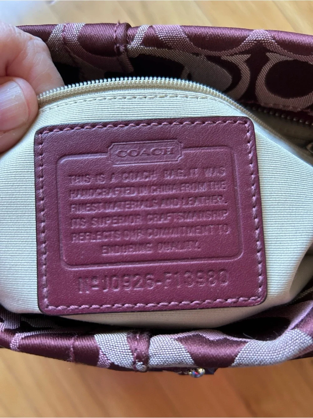 Coach Plum Logo Jacquard Shoulder Bag